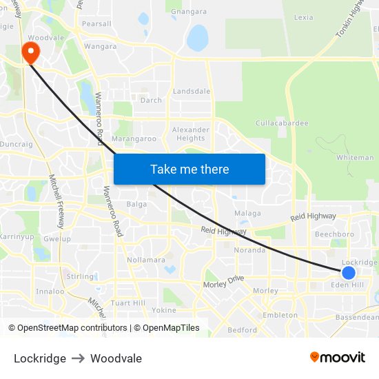 Lockridge to Woodvale map