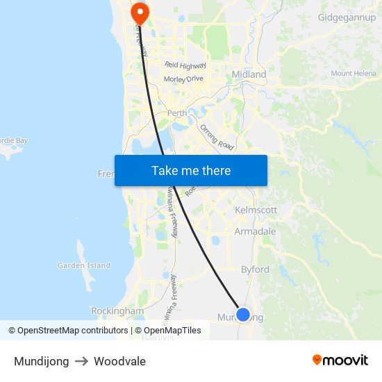 Mundijong to Woodvale map