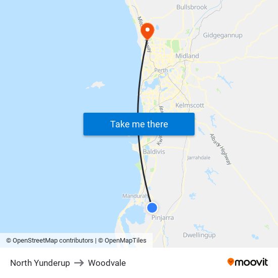 North Yunderup to Woodvale map