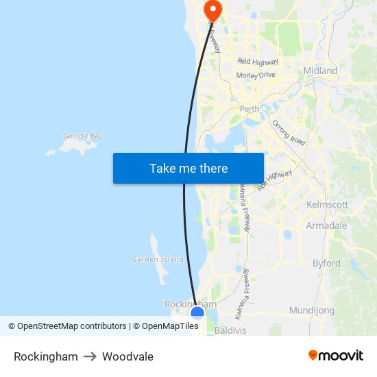 Rockingham to Woodvale map