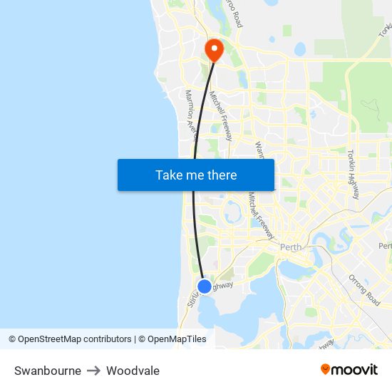 Swanbourne to Woodvale map