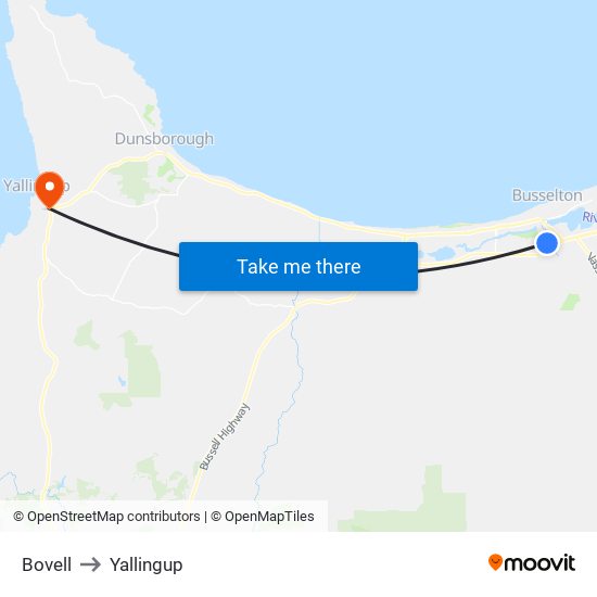 Bovell to Yallingup map