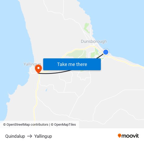 Quindalup to Yallingup map