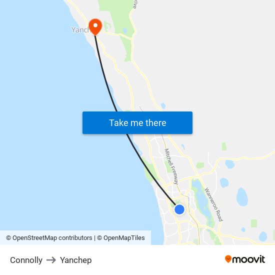 Connolly to Yanchep map