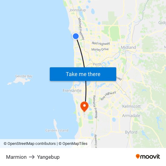 Marmion to Yangebup map