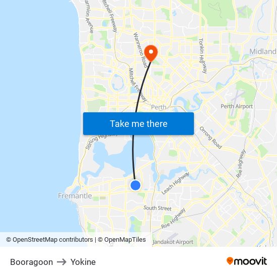 Booragoon to Yokine map