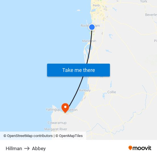 Hillman to Abbey map