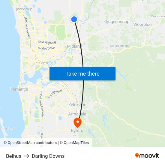 Belhus to Darling Downs map