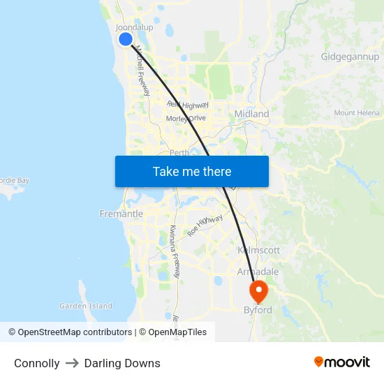 Connolly to Darling Downs map