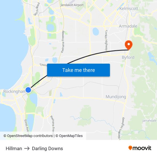Hillman to Darling Downs map