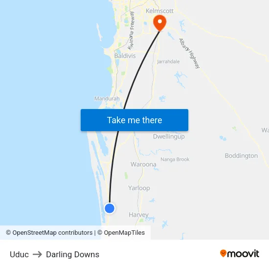 Uduc to Darling Downs map