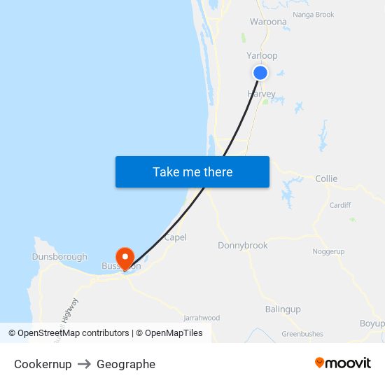 Cookernup to Geographe map