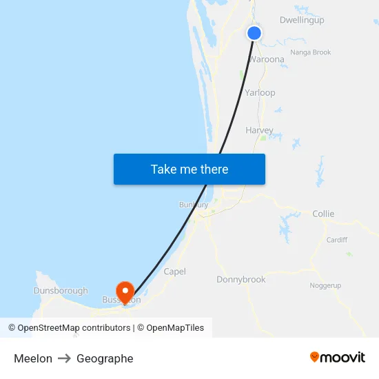 Meelon to Geographe map