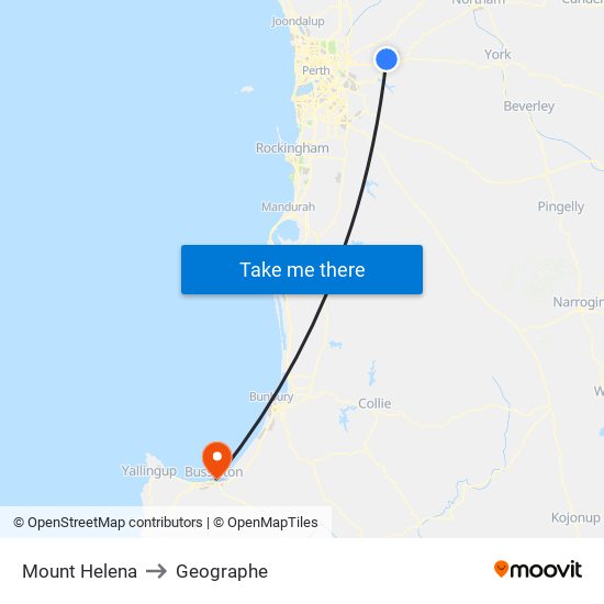 Mount Helena to Geographe map