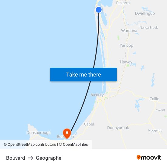 Bouvard to Geographe map