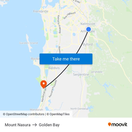 Mount Nasura to Golden Bay map