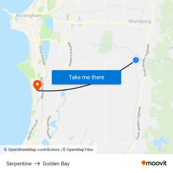 Serpentine to Golden Bay map