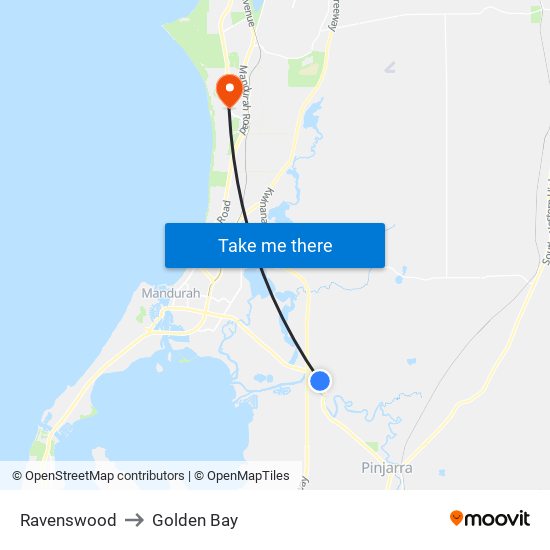 Ravenswood to Golden Bay map