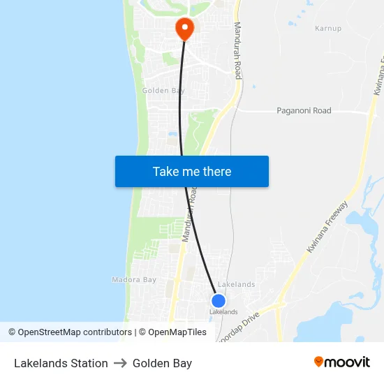 Lakelands Station to Golden Bay map