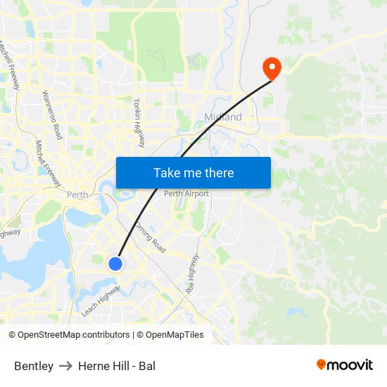 Bentley to Herne Hill - Bal map