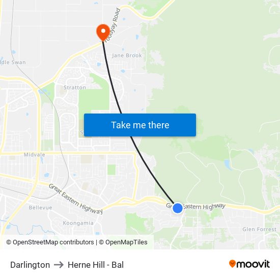 Darlington to Herne Hill - Bal map