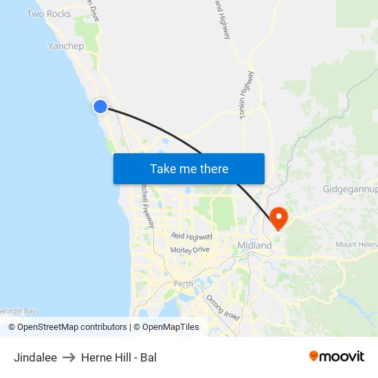 Jindalee to Herne Hill - Bal map