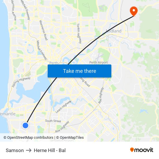 Samson to Herne Hill - Bal map