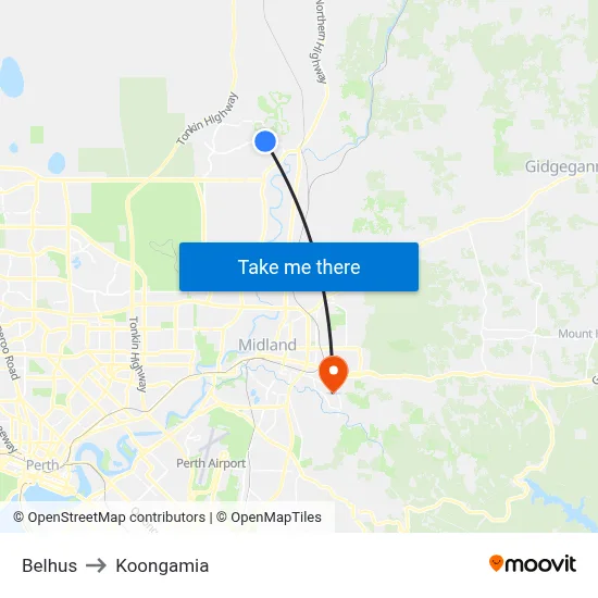 Belhus to Koongamia map