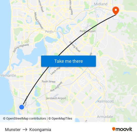 Munster to Koongamia map