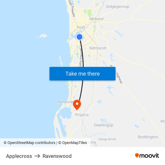 Applecross to Ravenswood map