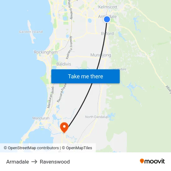 Armadale to Ravenswood map