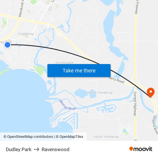 Dudley Park to Ravenswood map