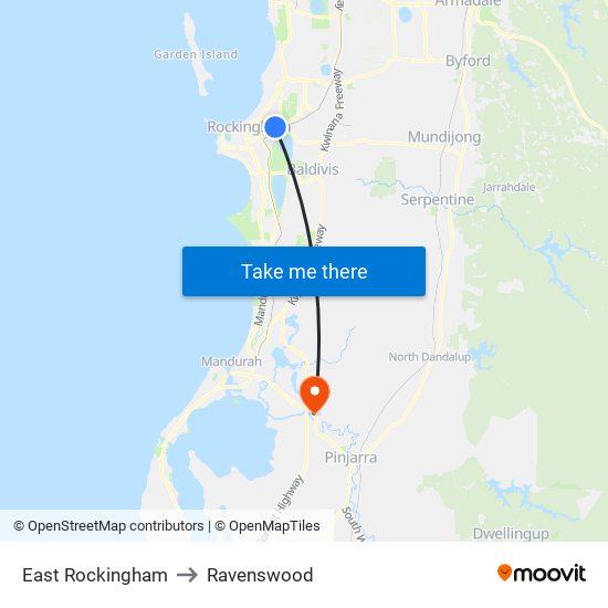 East Rockingham to Ravenswood map