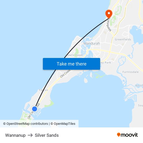 Wannanup to Silver Sands map