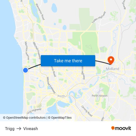 Trigg to Viveash map
