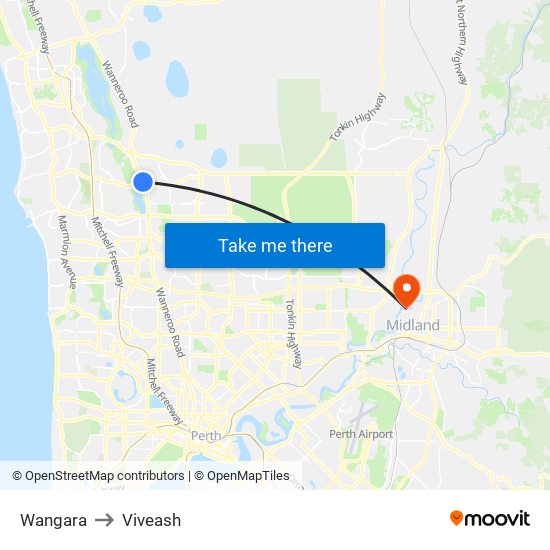 Wangara to Viveash map