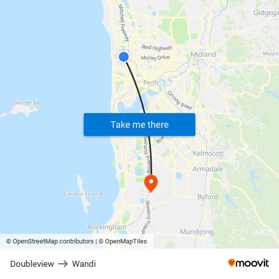 Doubleview to Wandi map