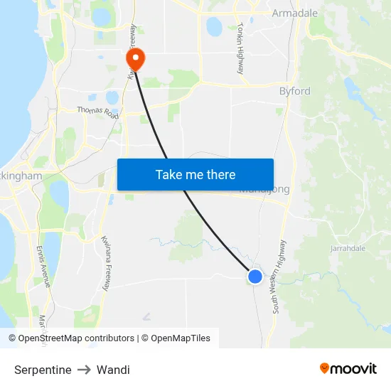 Serpentine to Wandi map