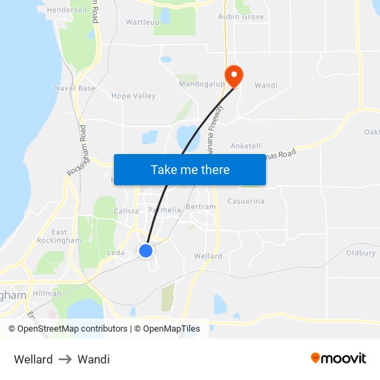 Wellard to Wandi map