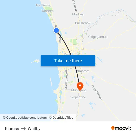 Kinross to Whitby map