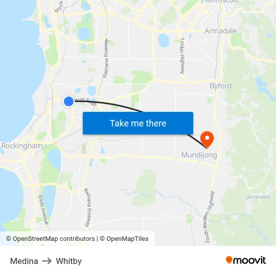 Medina to Whitby map