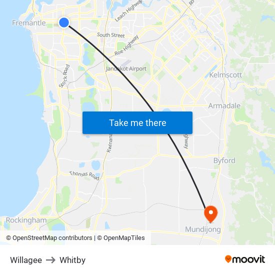 Willagee to Whitby map