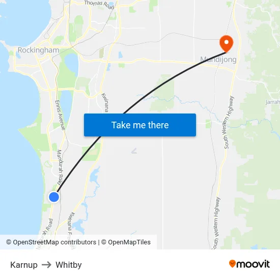 Karnup to Whitby map