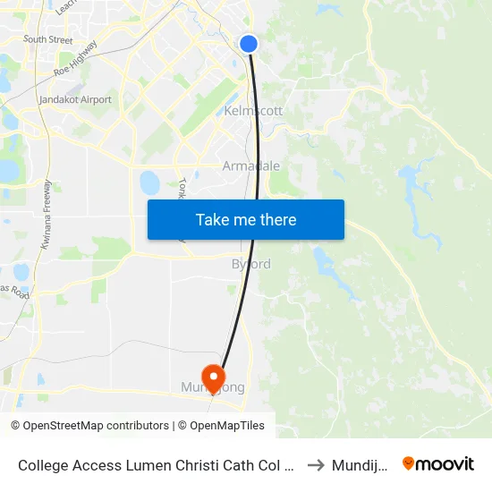 College Access Lumen Christi Cath Col Stand 4 to Mundijong map