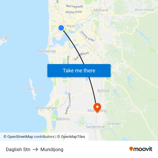 Daglish Stn to Mundijong map