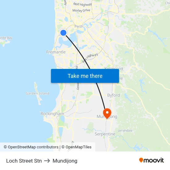 Loch Street Stn to Mundijong map