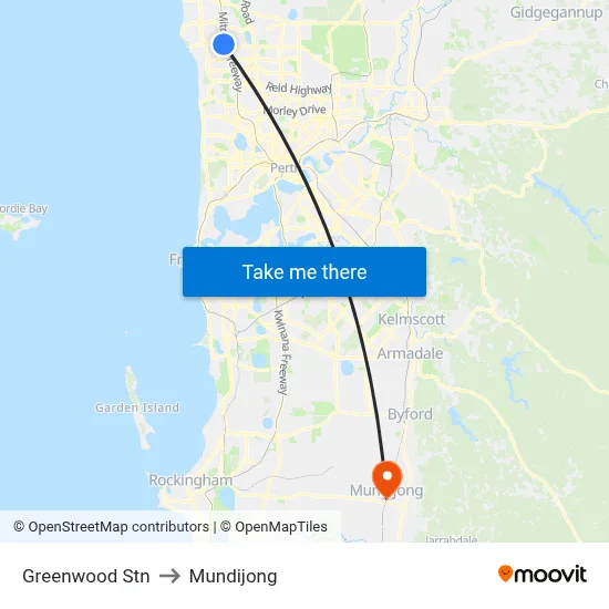 Greenwood Stn to Mundijong map