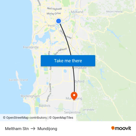 Meltham Stn to Mundijong map