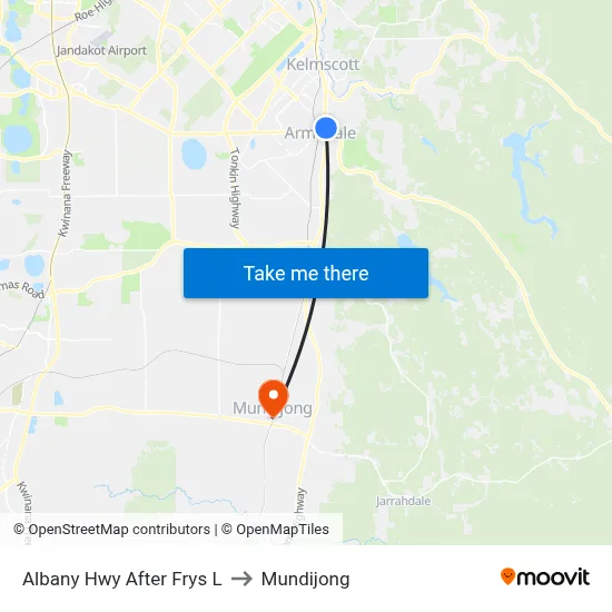 Albany Hwy After Frys L to Mundijong map