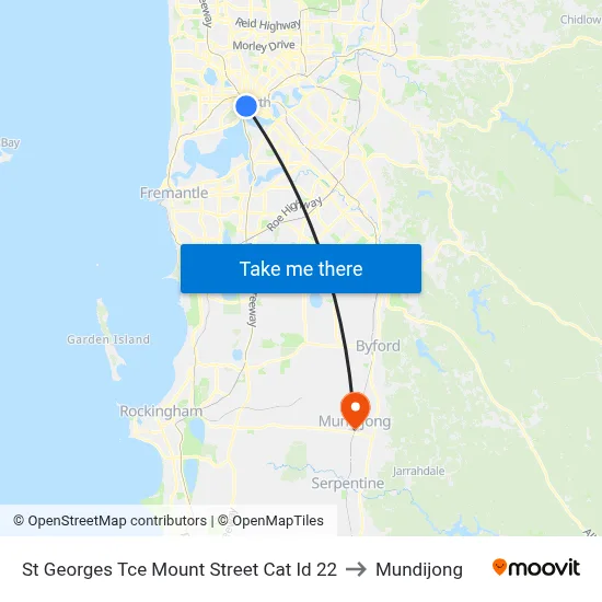 St Georges Tce Mount Street Cat Id 22 to Mundijong map